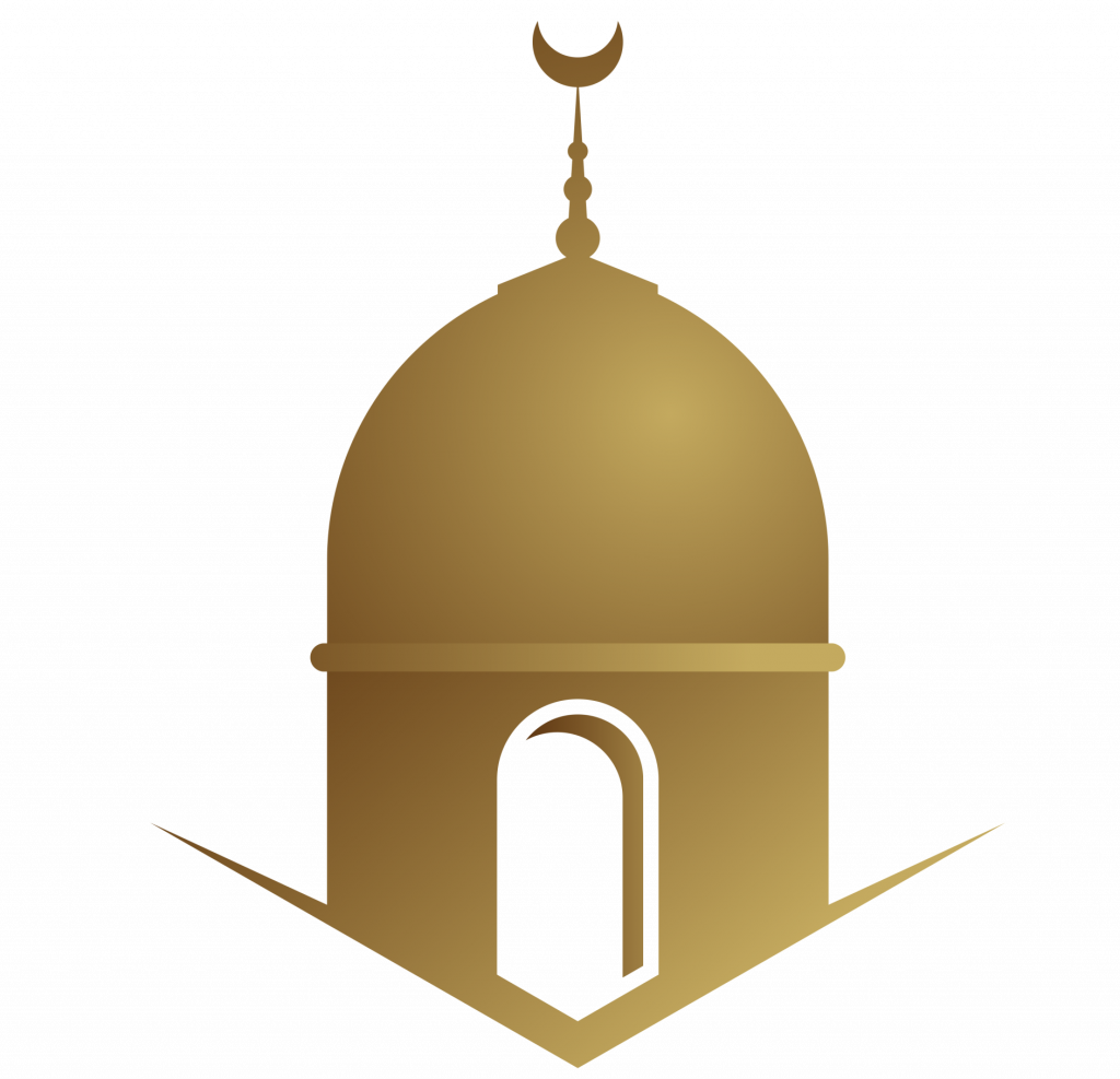 mosque logo islamic symbol gold on transparent background png